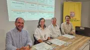 Simon Zbinden, jefe de Cooperación y de la Unidad de Ayuda Humanitaria y Desarrollo de la Embajada de Suiza en Colombia, Vanessa López Rojas, directora del Departamento Administrativo de Planeación Municipal de Cali, profesor Iván Osuna Motta, del Departamento de Hábitat de la Javeriana Cali, representante de la universidad en el Reconocimiento Sello Cali Construye Sostenible